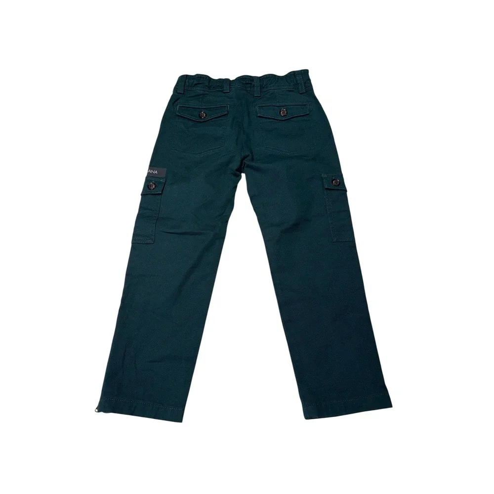 Dolce & Gabbana Kids Teal Green Cargo Pants Zipper Hem Size 6 W22 L18 L43P70‎
